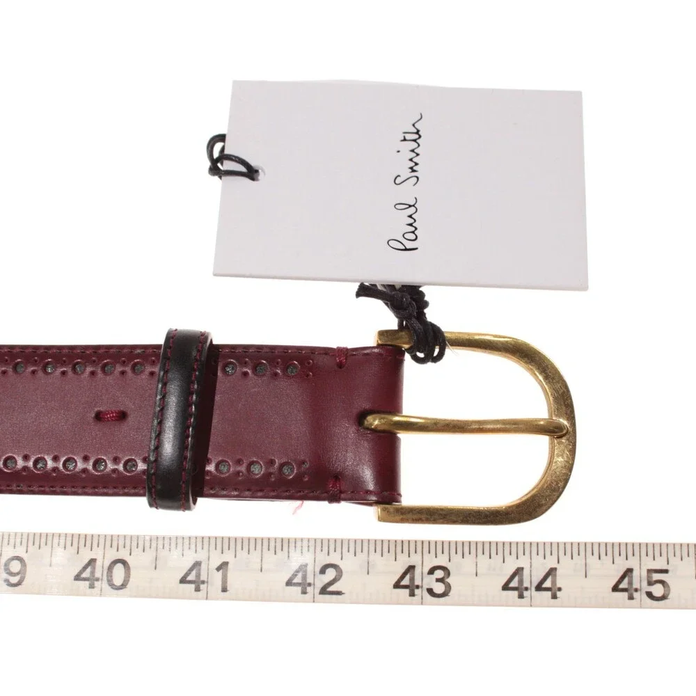 Paul Smith NWT Classic Brogue Belt Size 36 US Red Leather Made in Spain